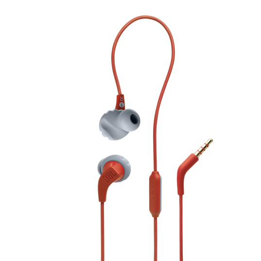 JBL Endurance Run 2 Wired - Coral - Waterproof Wired Sports In-Ear Headphones - Hero